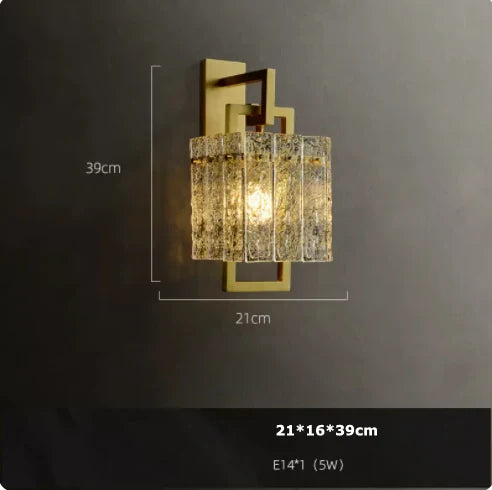 Akolia Rectangular LED Noble Artistic Copper Glass Chandelier Lighting Lustre Suspension