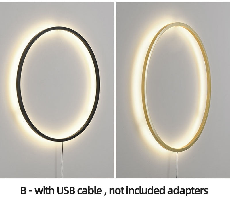 LON Rounded - Circle Background Decoration USB Wall Lamps
