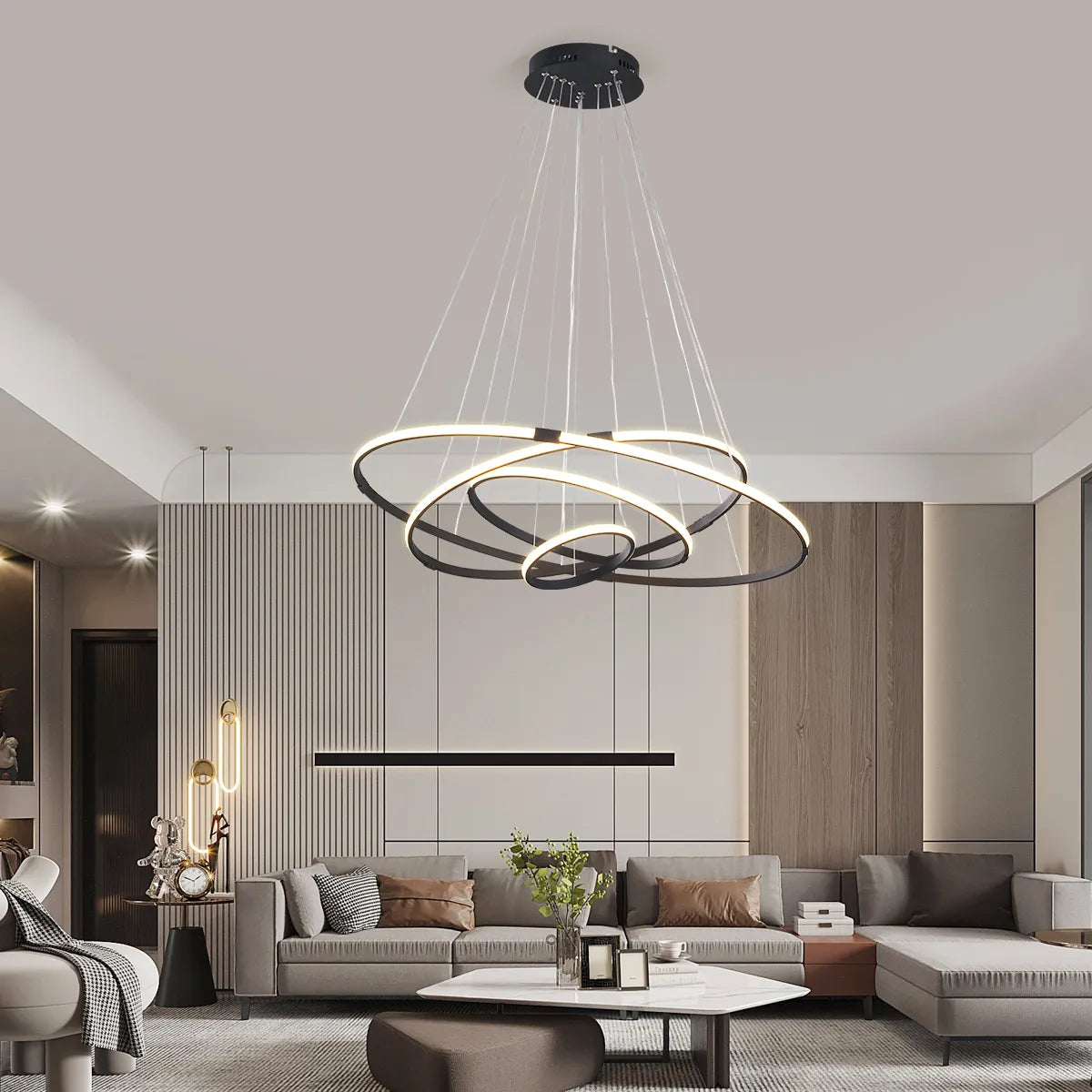 NEO Zessoz Modern Led Chandelier Light Balck/Grey/Golden Color Lamp