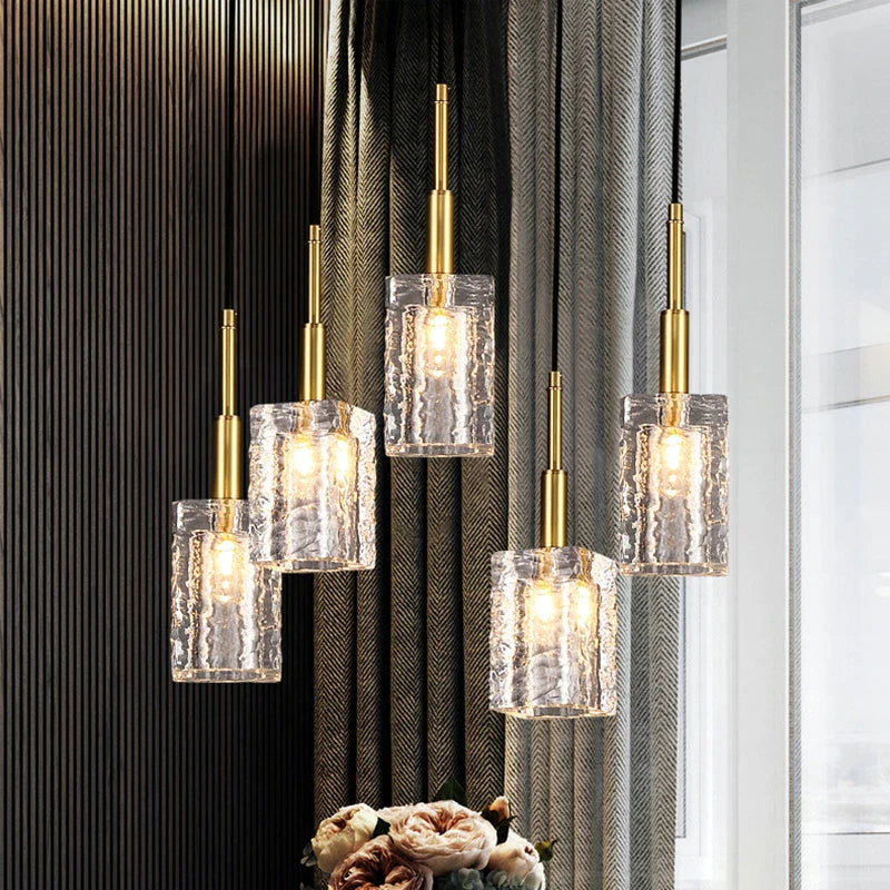 Modern Copper + Crystal Hanging Lamp Gold Creative Mini Pendant Lamp