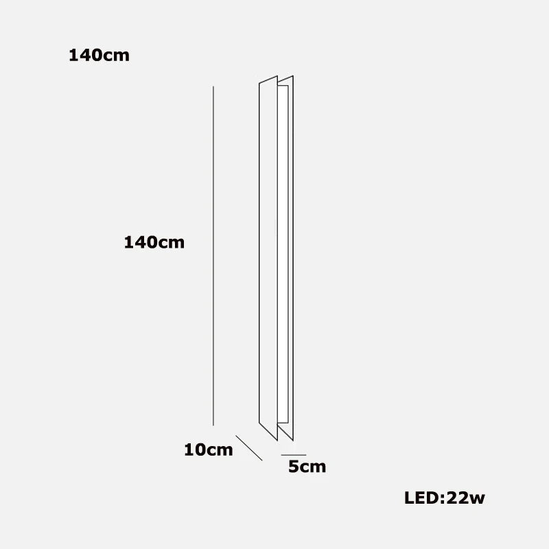 120-200cm Arandela Long Stainless Steel Brass Silver Indoor Wall Lamp
