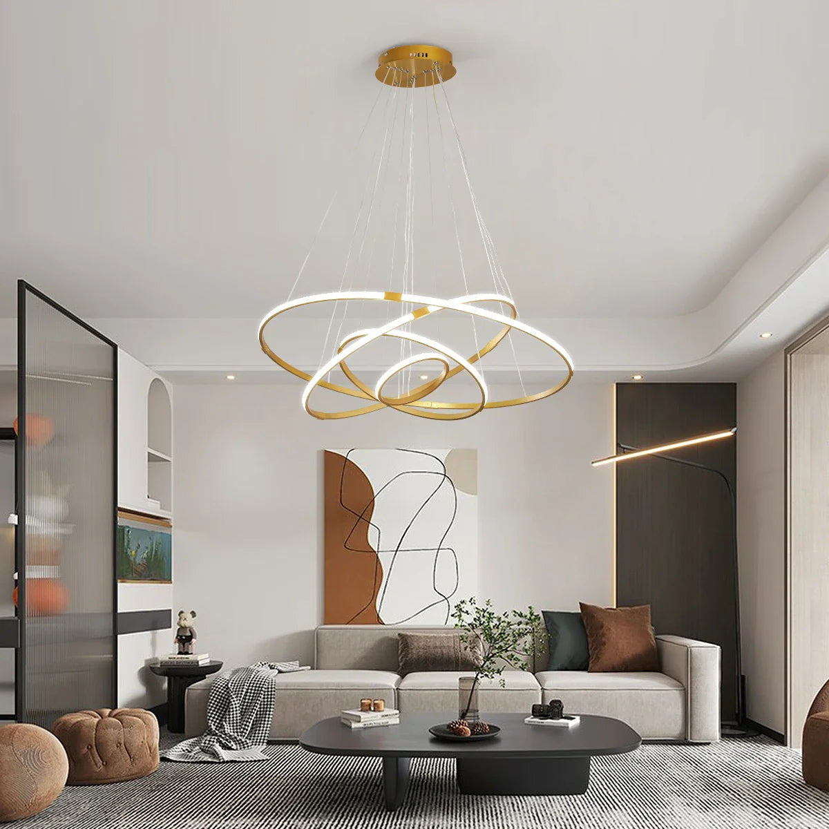 NEO Zessoz Modern Led Chandelier Light Balck/Grey/Golden Color Lamp