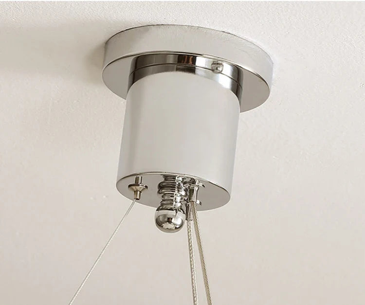 Bauhaus Design Bedroom Chandelier Light LED E27 White Metal Hanging Pendant Lamps