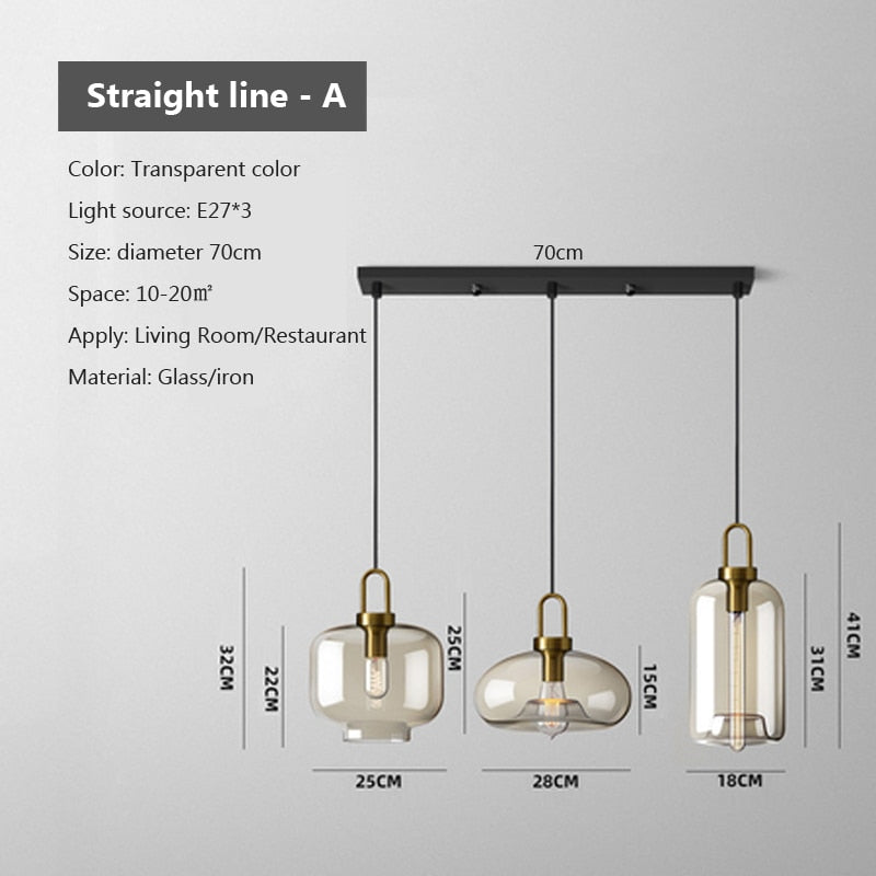 Judge - Nordic Glass Pendant Light Modern loft hanging lustre
