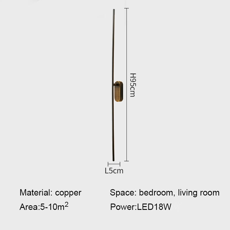 IIS Moment - Modern LED Indoor Wall Lights Copper Long Flush Mount