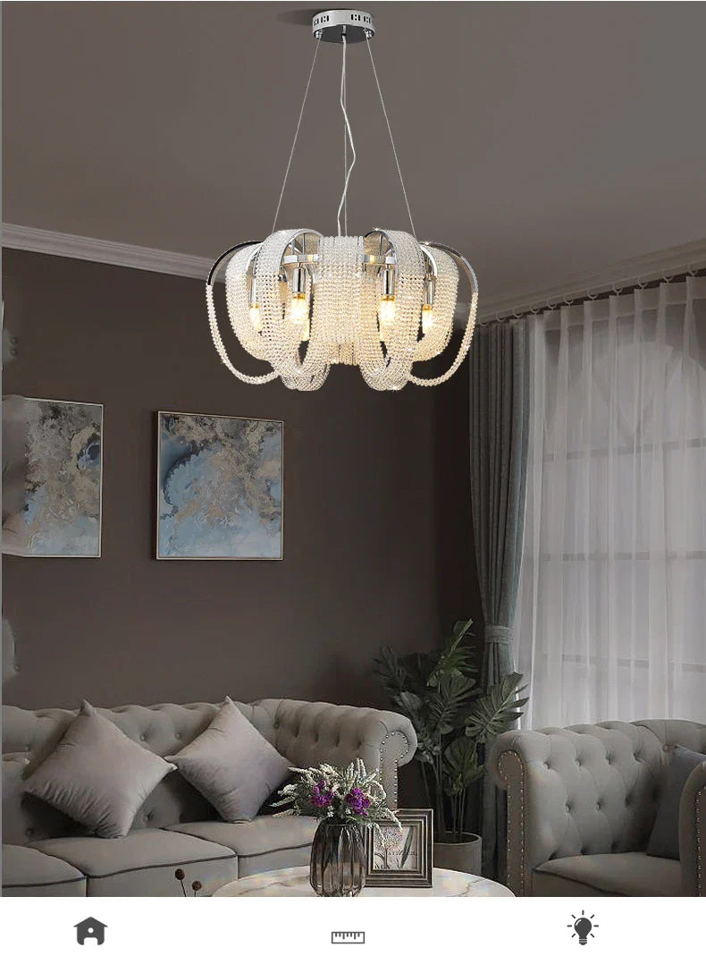 Sonnora Round Crystal Ceiling Chandelier