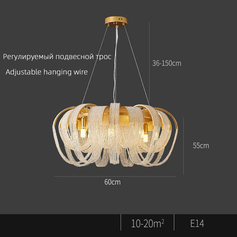 Sonnora Round Crystal Ceiling Chandelier
