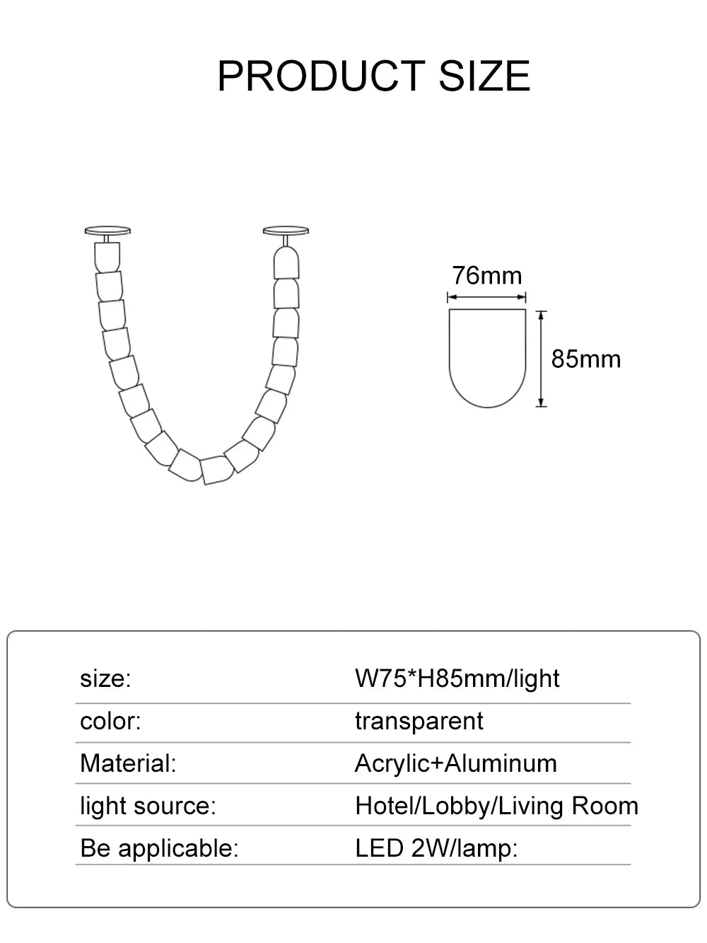 KONGA Necklace Luxury LED Pendant Lights Post-Modern Chandeliers Staircase Hotel Villa
