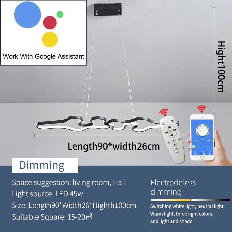 NEO The Curly Smart Home Alexa Google Home Modern LED Pendant Lights