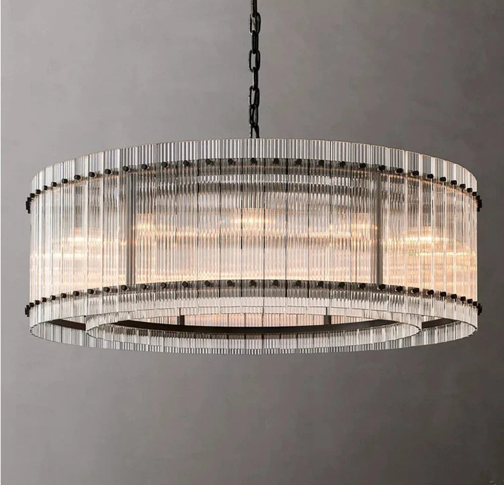 Akolia Rectangular Vintage American LED Dimmable Chandelier Lighting Lustre Suspension