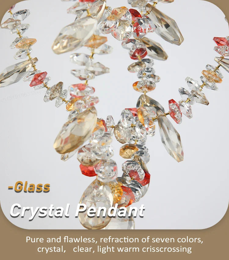 French Crystal Pendant Lamp Copper Lamp Dining Room