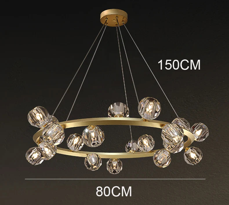 Joranai Ring luxury K9 crystal home Decoration Pendant lights