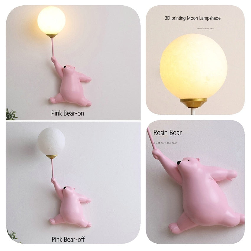 Cartoon Bear Children Moon Lamp