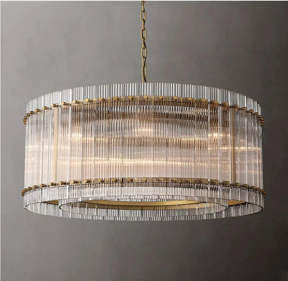 Akolia Rectangular Vintage American LED Dimmable Chandelier Lighting Lustre Suspension