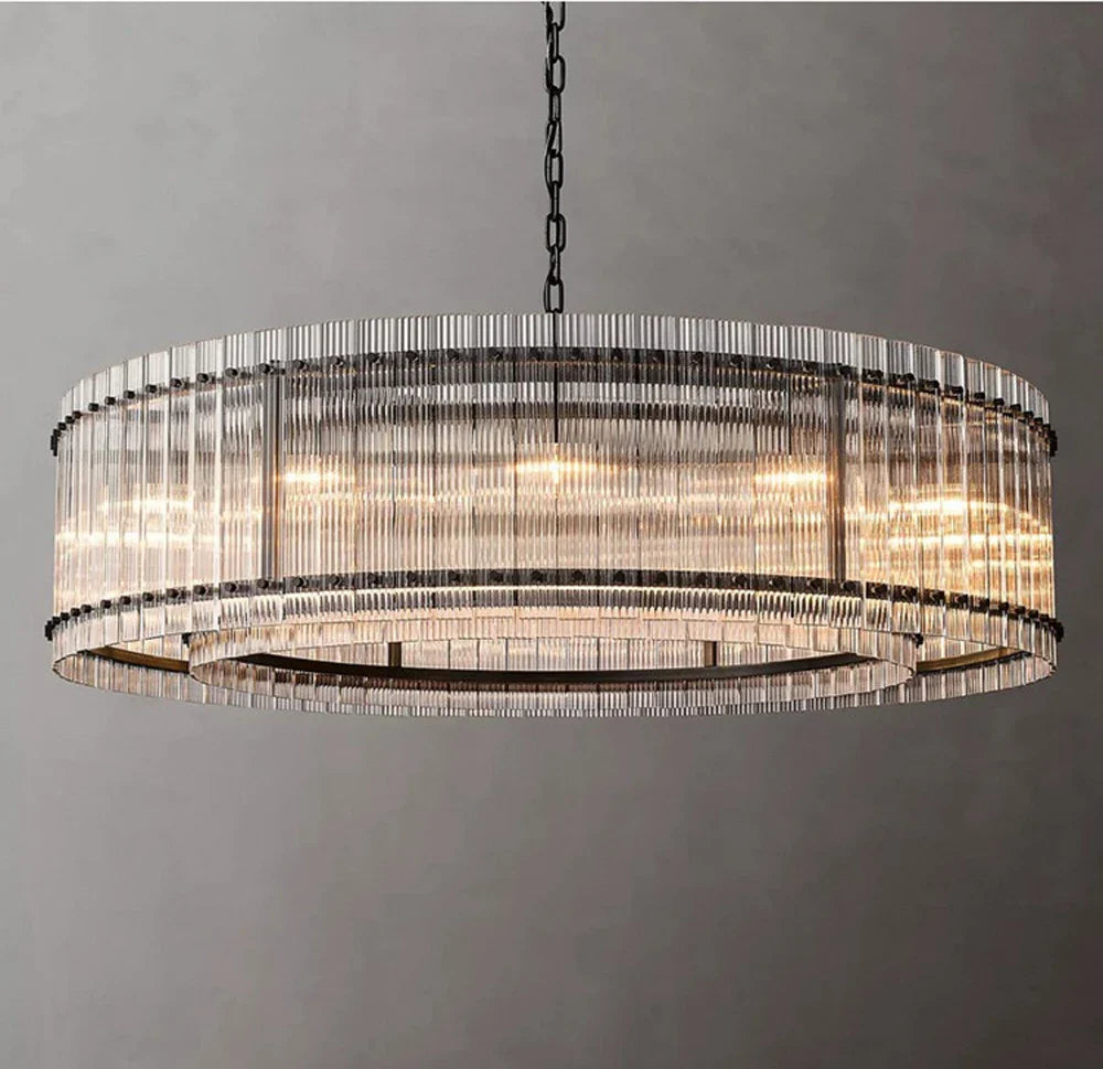 Akolia Rectangular Vintage American LED Dimmable Chandelier Lighting Lustre Suspension