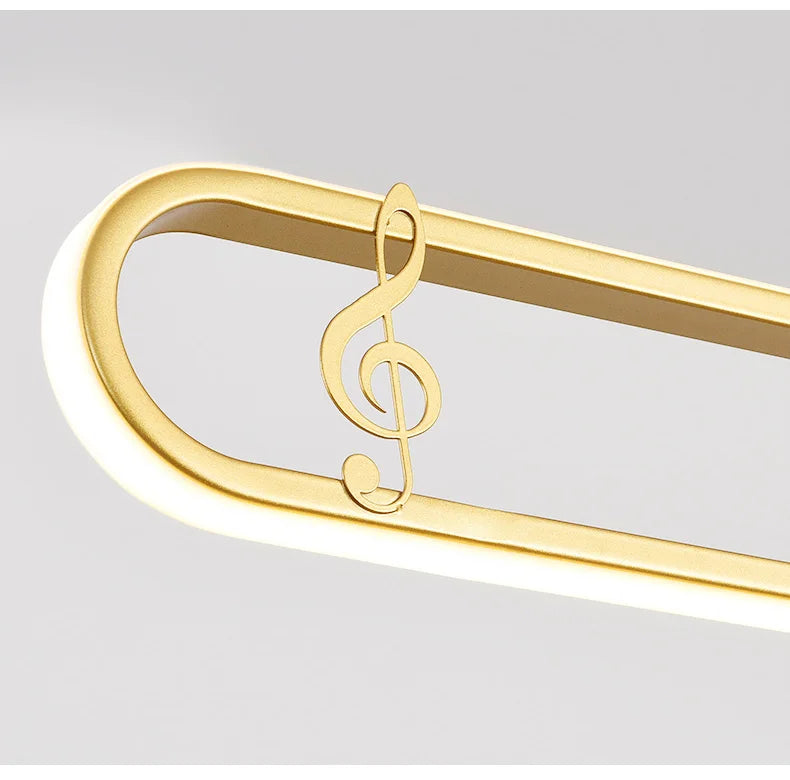 Linear Modern Creative Indoor Iron LED Music Note Pendant Lamp
