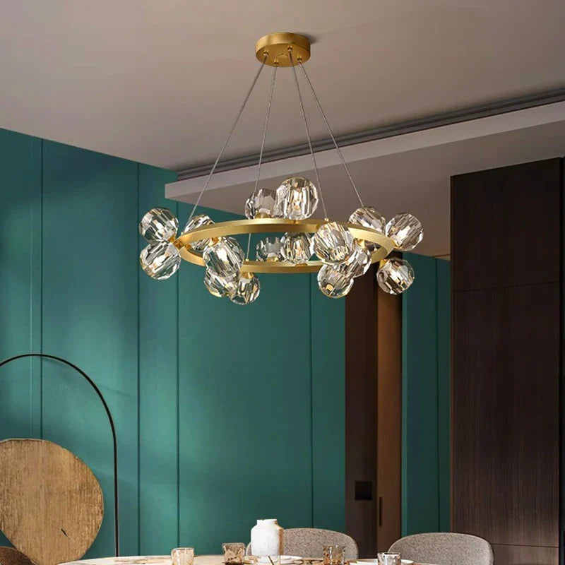 Joranai Ring luxury K9 crystal home Decoration Pendant lights