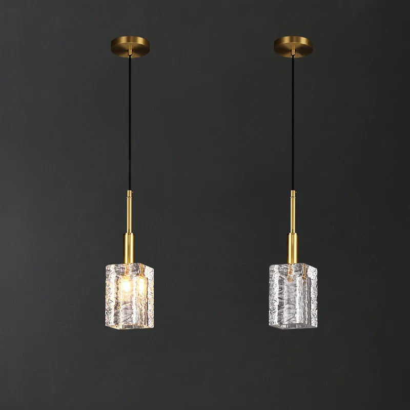 Modern Copper + Crystal Hanging Lamp Gold Creative Mini Pendant Lamp
