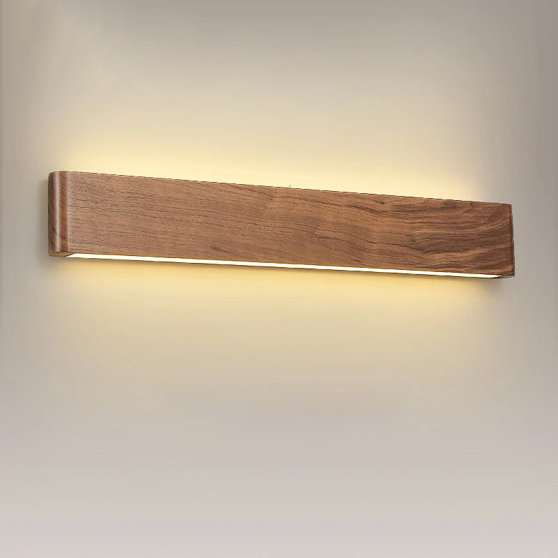 BTM Lenus - Modern Walnut Wood Wall Lamp