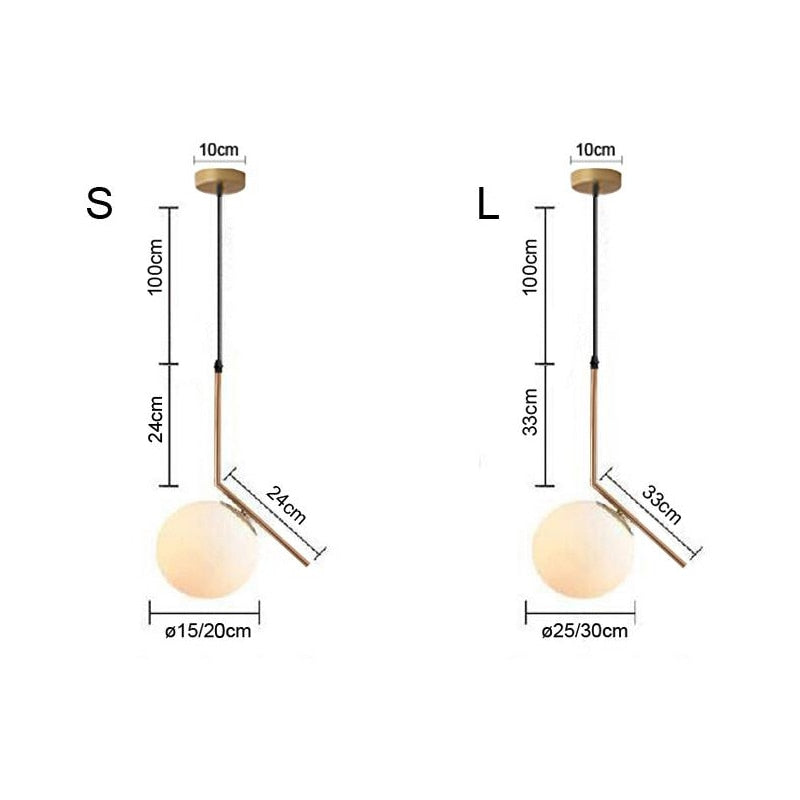 Bhuri - Modern LED glass ball pendant light