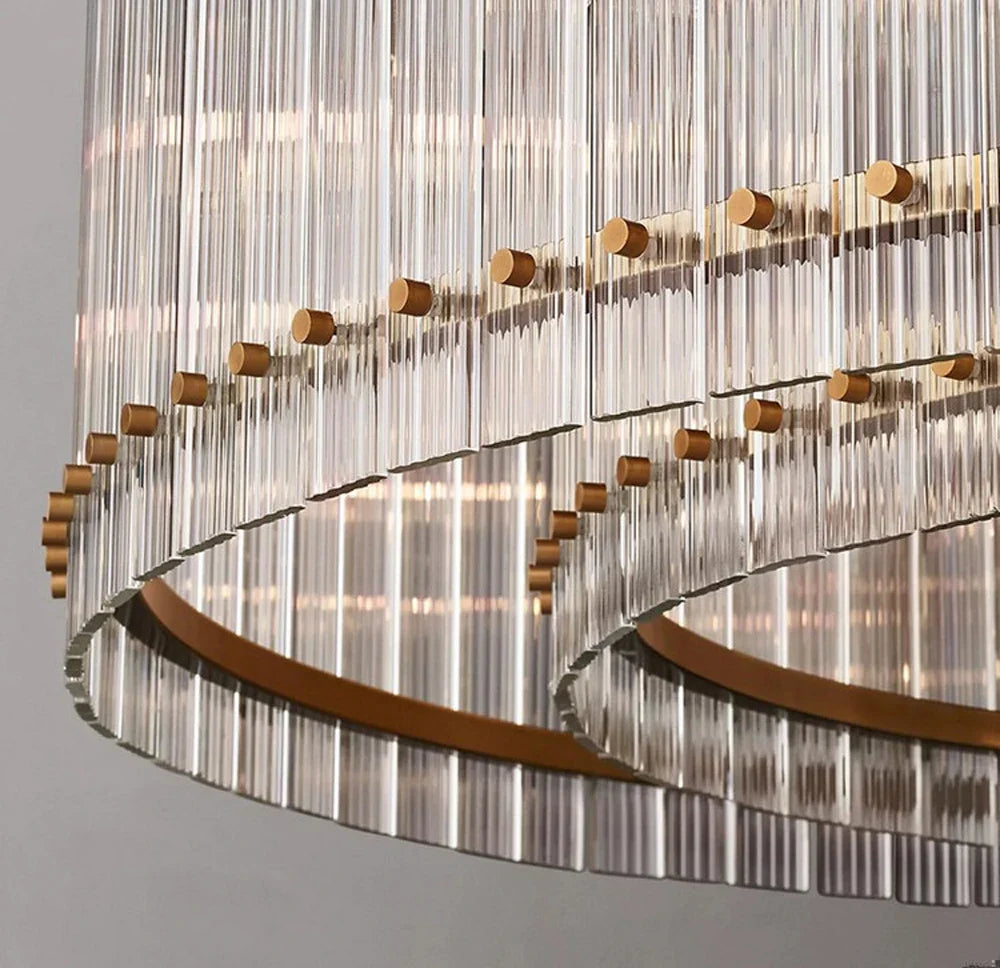 Akolia Rectangular Vintage American LED Dimmable Chandelier Lighting Lustre Suspension