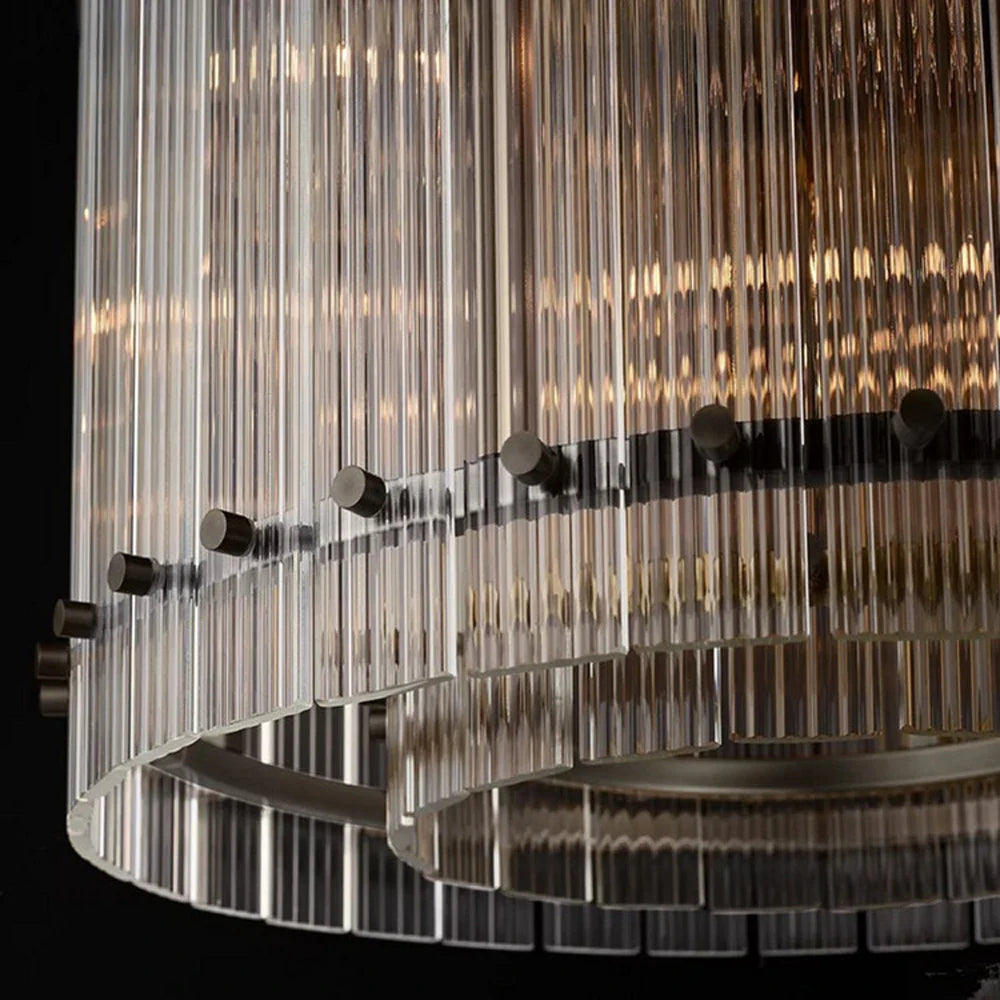 Akolia Rectangular Vintage American LED Dimmable Chandelier Lighting Lustre Suspension