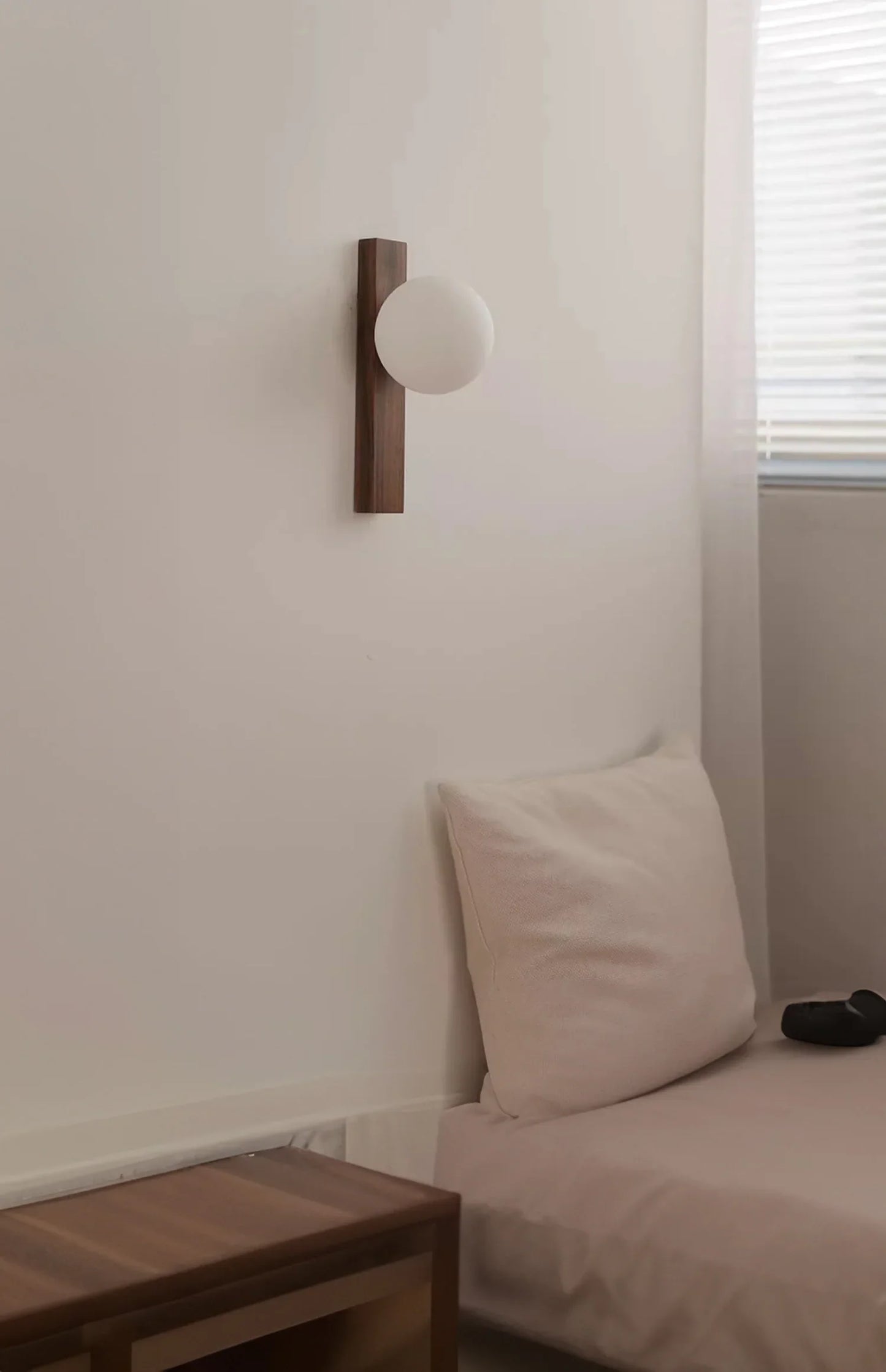 Vakkaku Walnut Wood Milk white Glass Sphere Wabi-sabi Modern style Wall Sconces