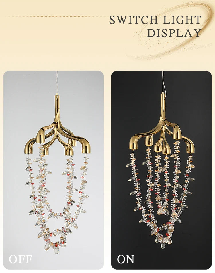 French Crystal Pendant Lamp Copper Lamp Dining Room