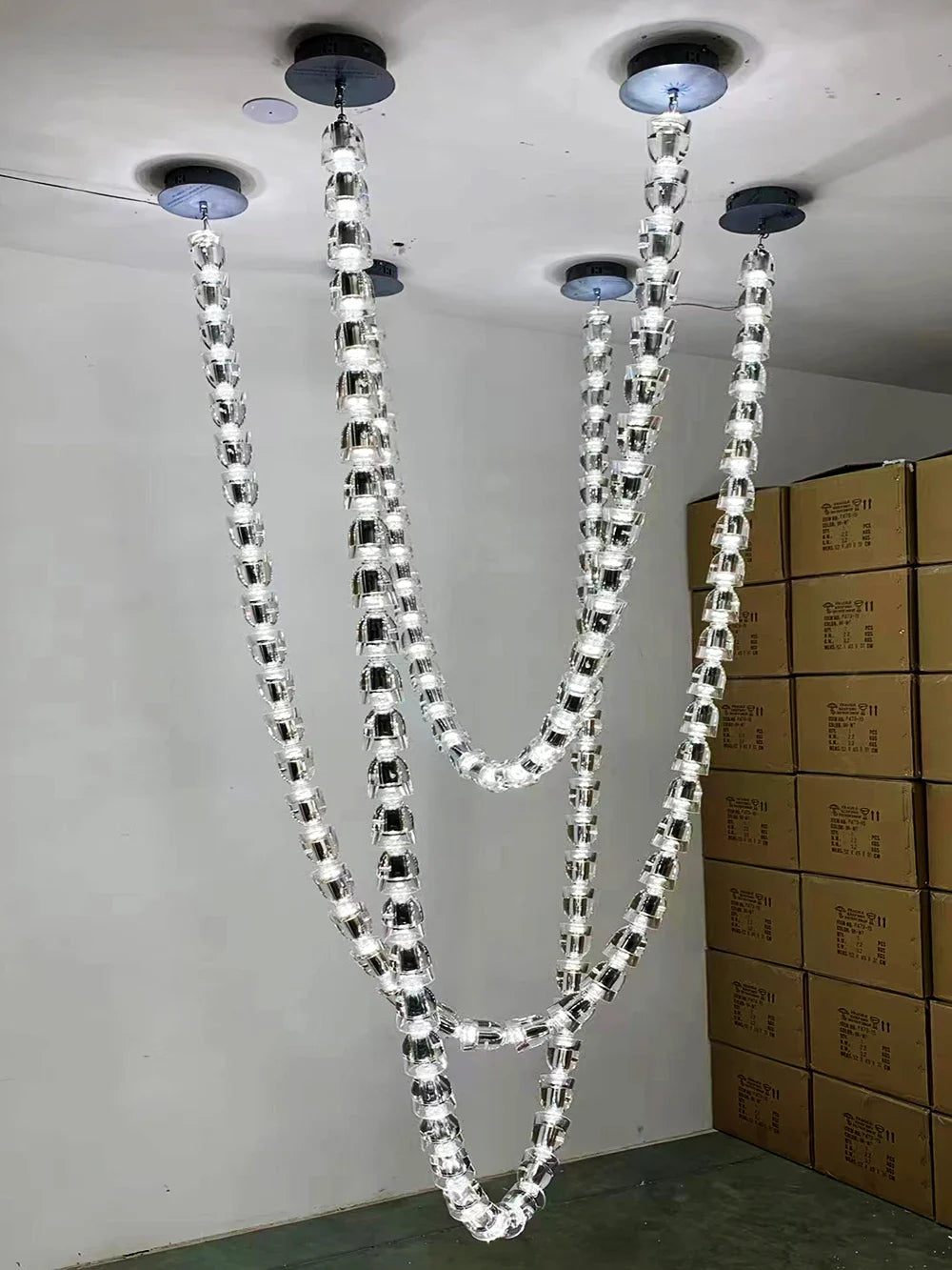 KONGA Necklace Luxury LED Pendant Lights Post-Modern Chandeliers Staircase Hotel Villa