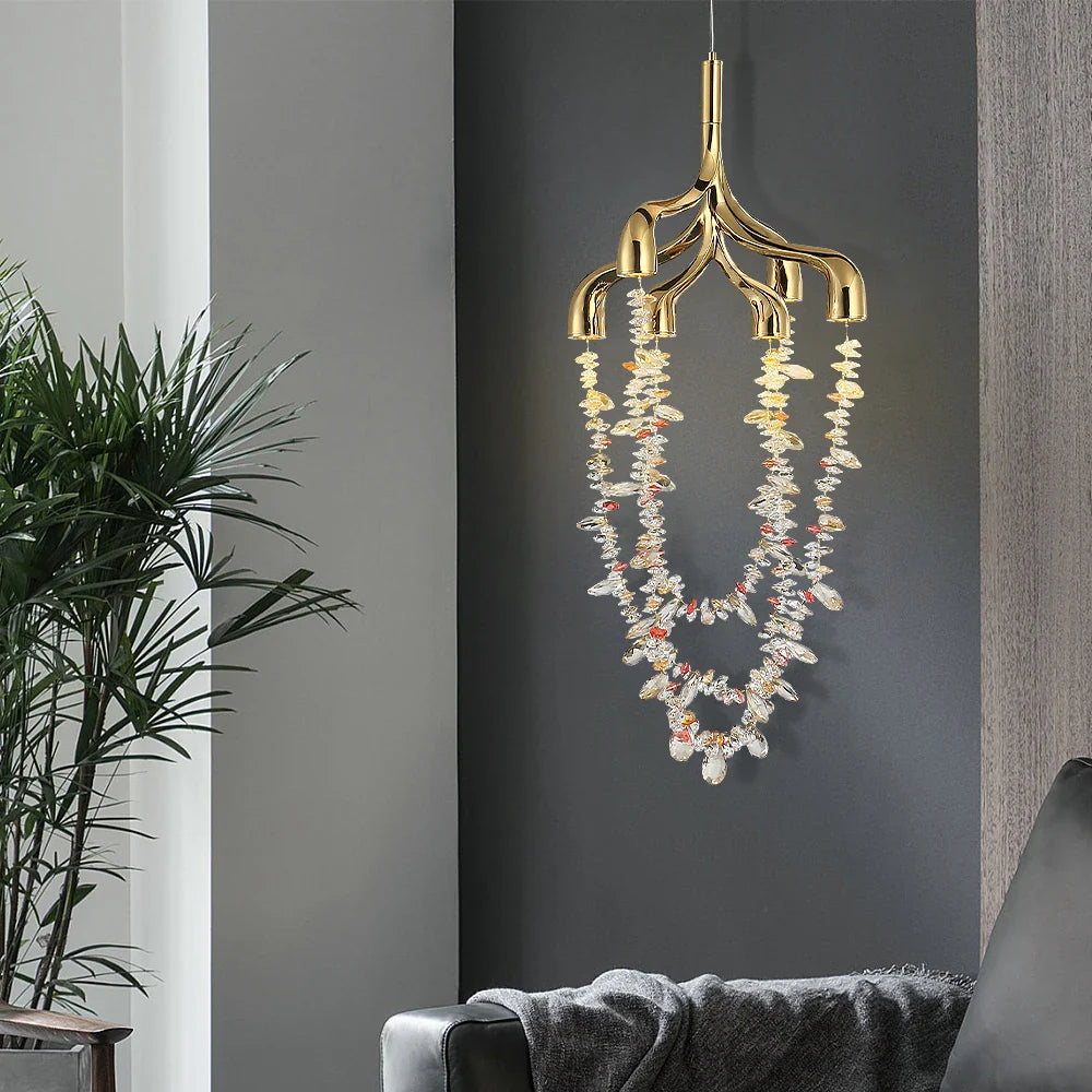 French Crystal Pendant Lamp Copper Lamp Dining Room