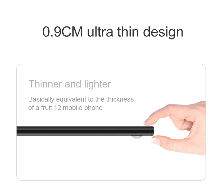 NS Ultra thin LED Light 20/30/40/60CM Cabinet Lamp PIR Motion Sensor Wireless USB Rechargeable