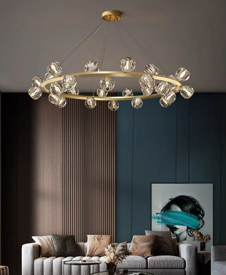 Joranai Ring luxury K9 crystal home Decoration Pendant lights