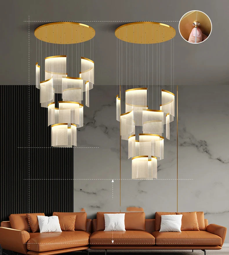 Karak Nordic home decor stair lamp hanging light chandelier