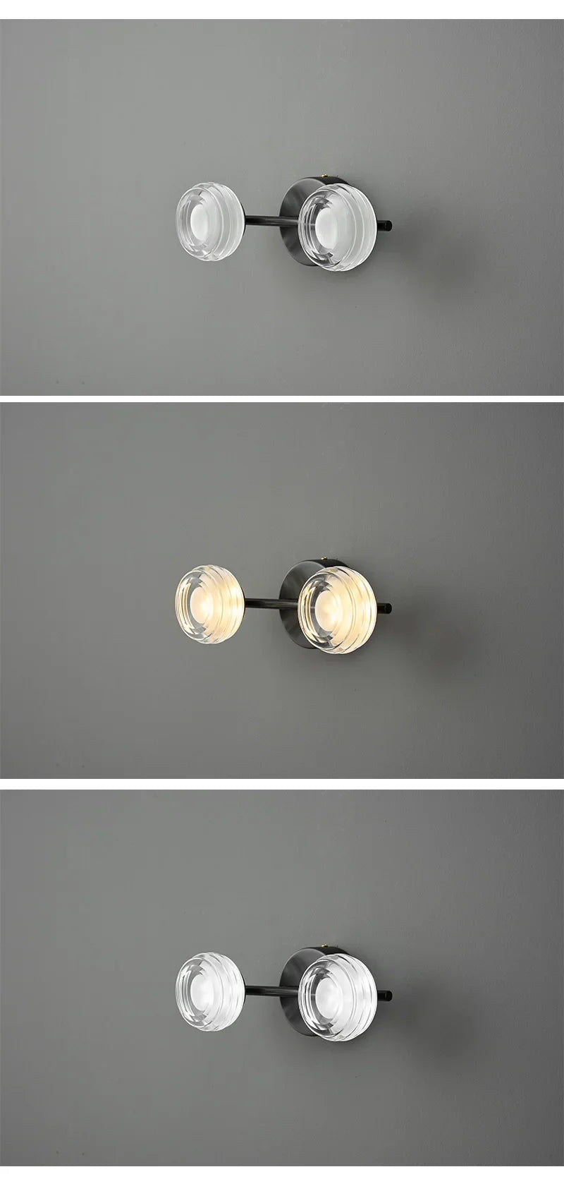 IIS Lonne Modern Minimalist Copper Eye Protection Bedroom Black Wall Lamp