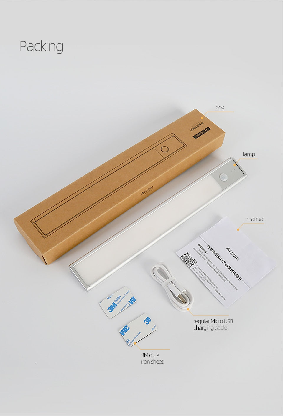 AiS LED Cabinet Battery Light Wireless Motion Sensor Light