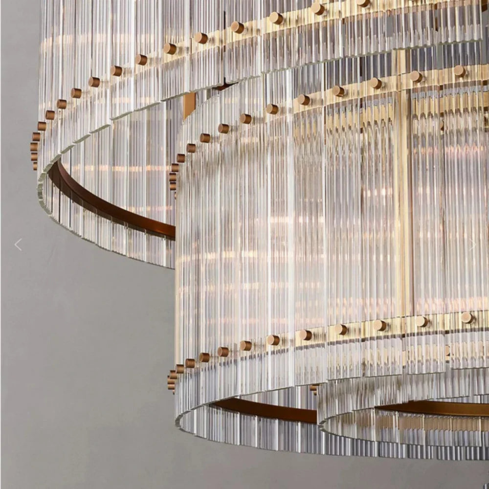 Akolia Rectangular Vintage American LED Dimmable Chandelier Lighting Lustre Suspension