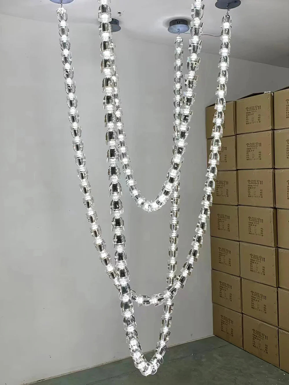 KONGA Necklace Luxury LED Pendant Lights Post-Modern Chandeliers Staircase Hotel Villa