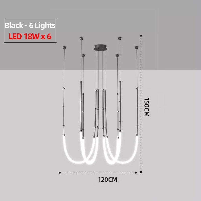 LON Reminee - Designer Art Creativity Tube Chandelier Lighting