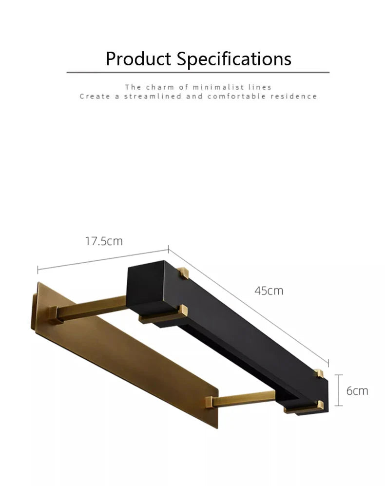 All Copper Mirror Headlights High-End Minimalist Retro Bathroom Lighting Fixtures