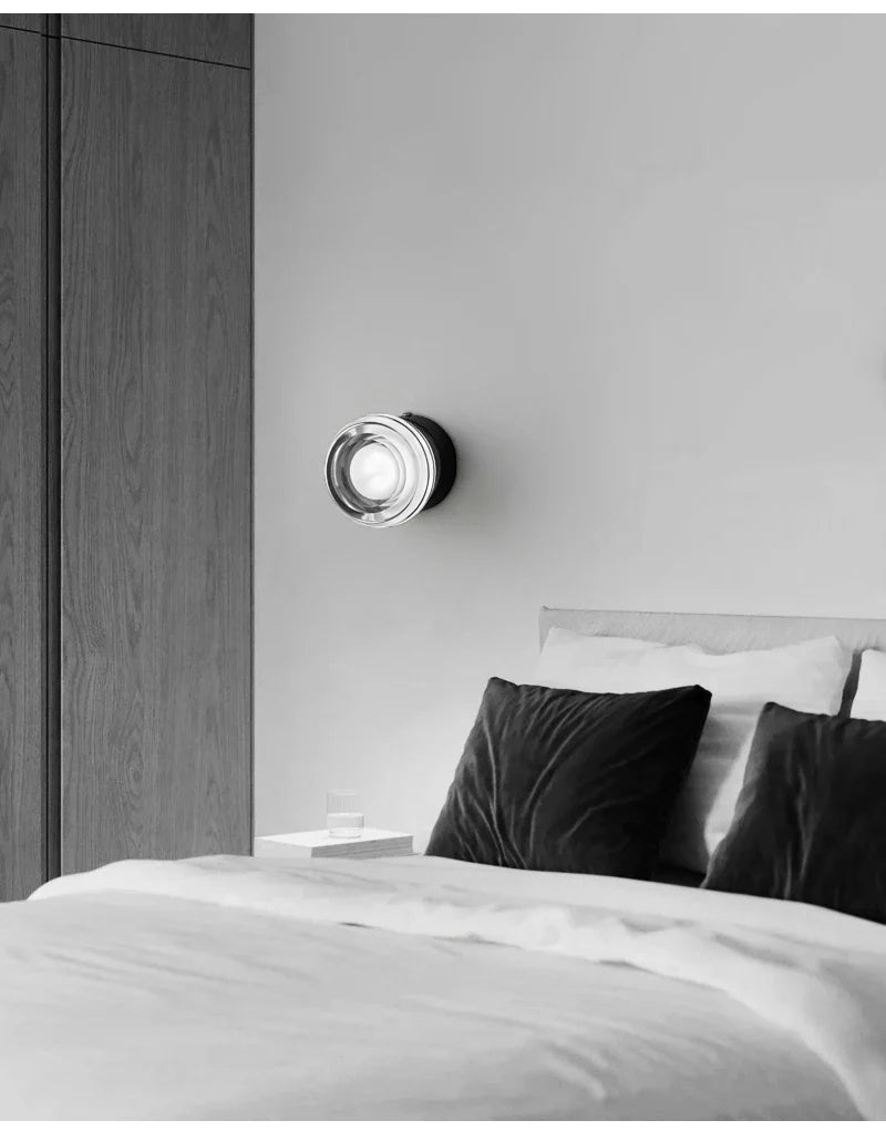 IIS Lonne Modern Minimalist Copper Eye Protection Bedroom Black Wall Lamp