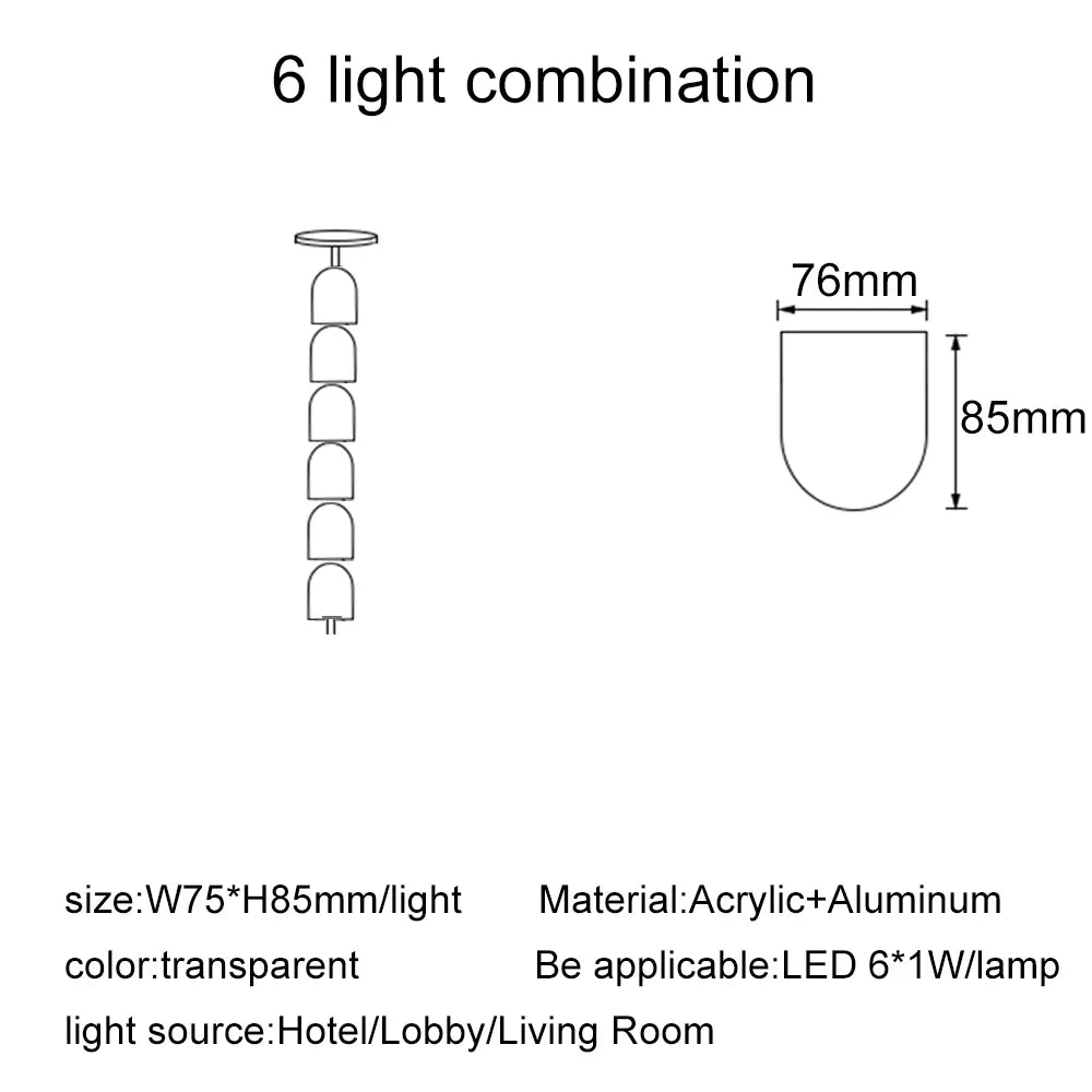 KONGA Necklace Luxury LED Pendant Lights Post-Modern Chandeliers Staircase Hotel Villa