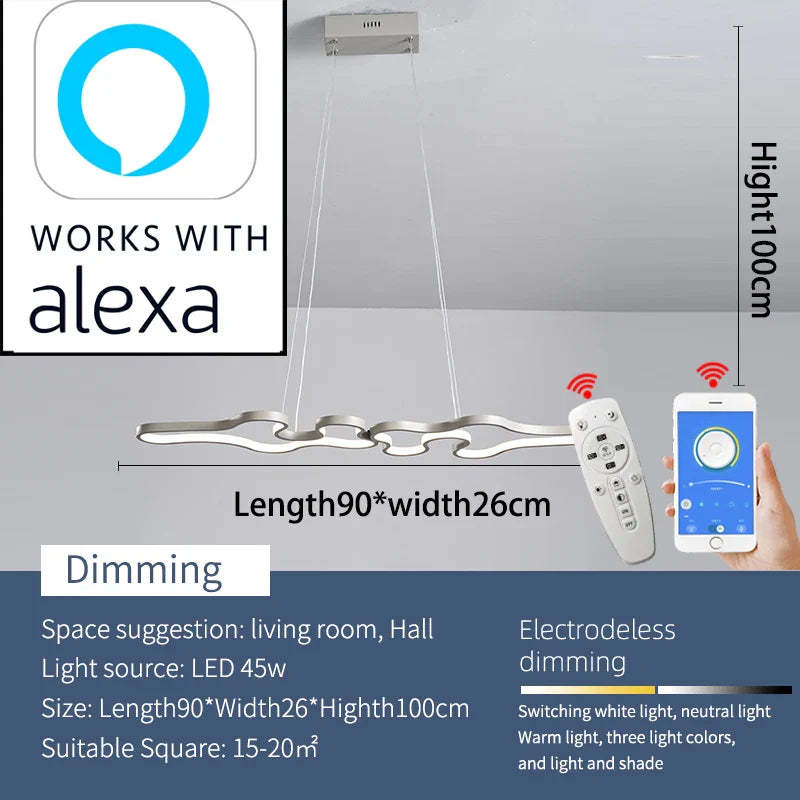 NEO The Curly Smart Home Alexa Google Home Modern LED Pendant Lights