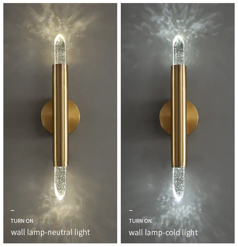Ceiling / Wall Modern Gold Copper Indoor LED Decorative Crystal Aisle Light Corridor