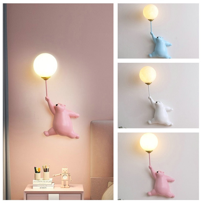 Cartoon Bear Children Moon Lamp