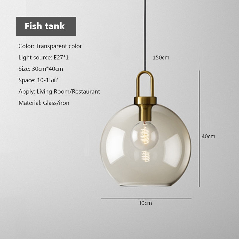Judge - Nordic Glass Pendant Light Modern loft hanging lustre