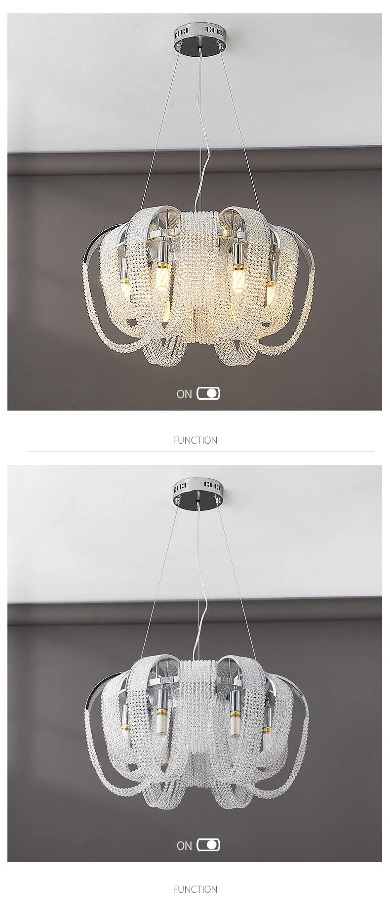 Sonnora Round Crystal Ceiling Chandelier