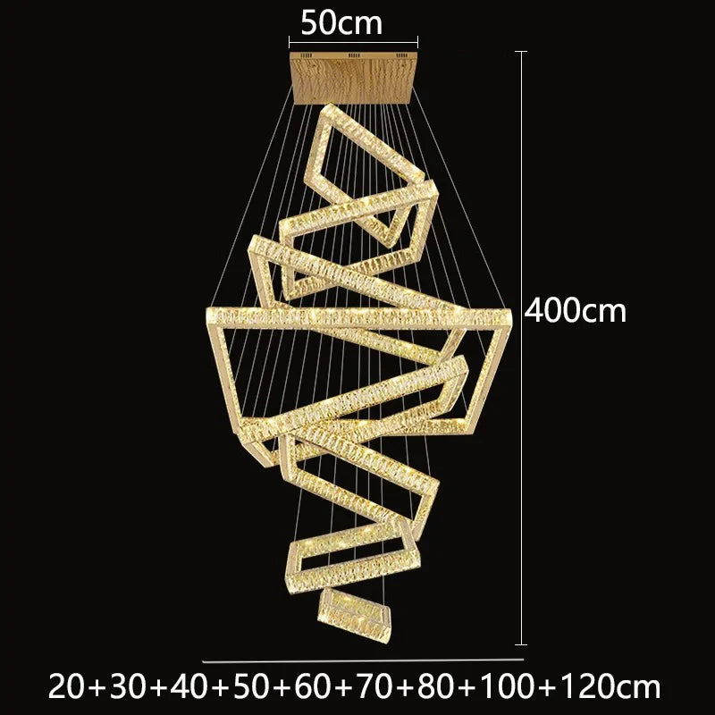 K9 Crystal Square Design Chandelier