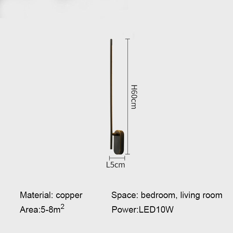 IIS Moment - Modern LED Indoor Wall Lights Copper Long Flush Mount