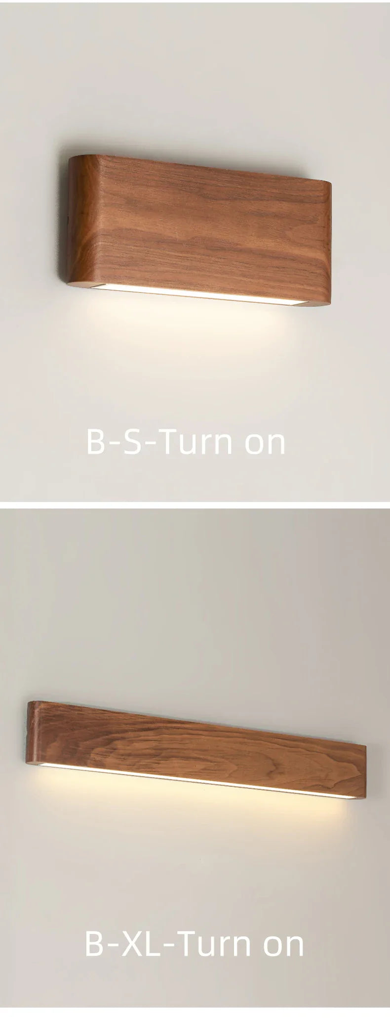 BTM Lenus - Modern Walnut Wood Wall Lamp