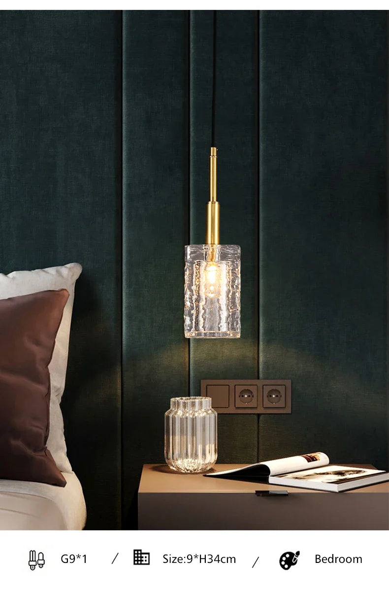 Modern Copper + Crystal Hanging Lamp Gold Creative Mini Pendant Lamp